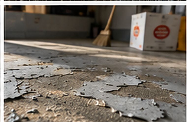 Peeling DIY epoxy coating lifting off bare concrete
