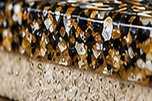 Flake coating cross section swatch